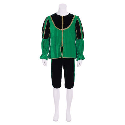 Men's Medieval Tudor Renaissance Costume - Elegant Elizabethan Court Uniform Green Suit-Astricos