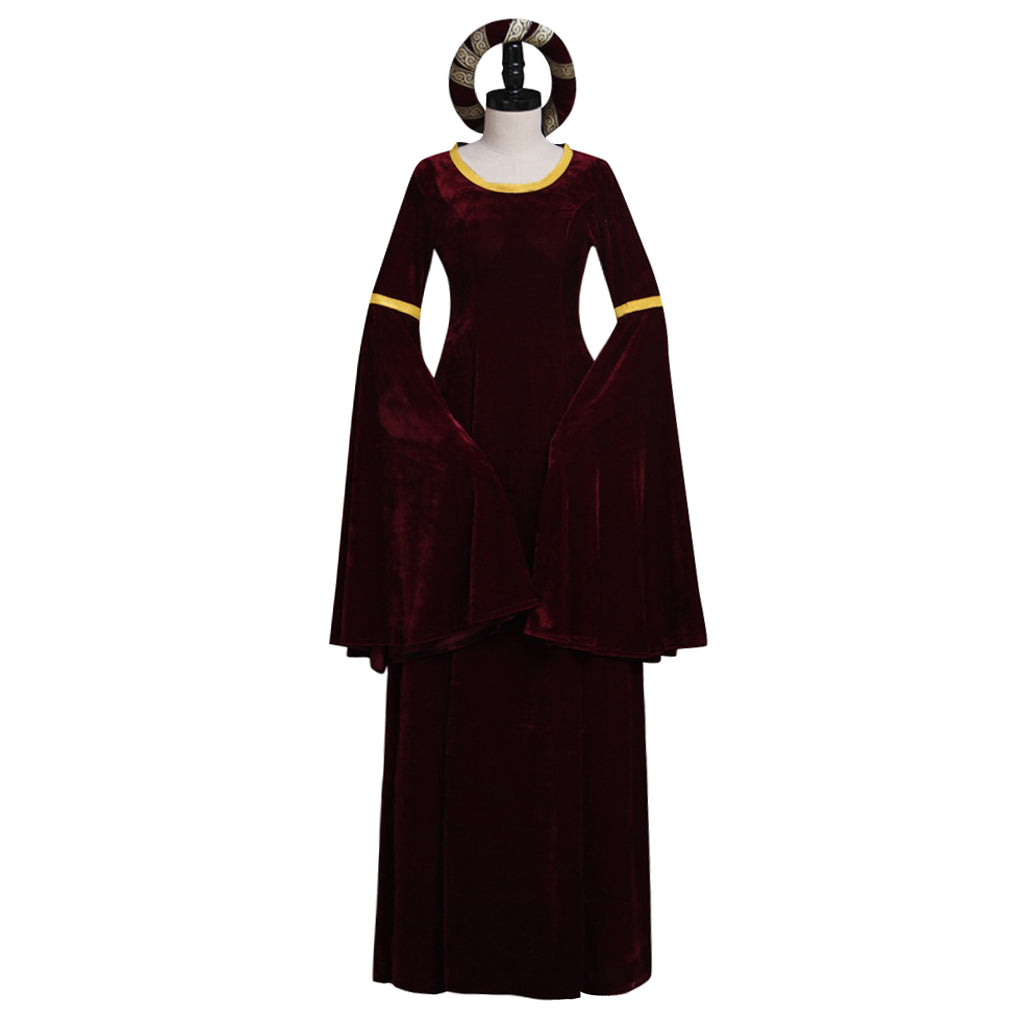 Medieval Vintage Dark Red Turing Renaissance Dress - Premium Cosplay Costume for Halloween & Carnival-Astricos