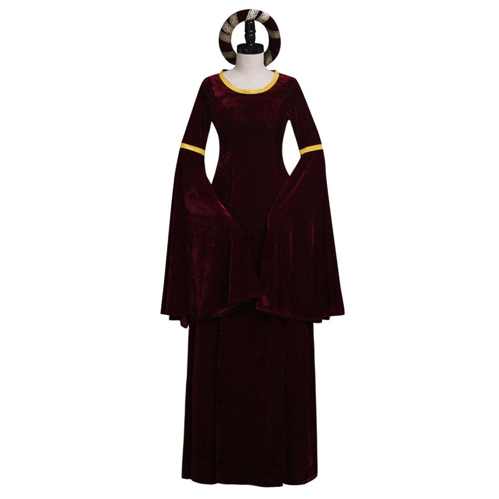 Medieval Vintage Dark Red Turing Renaissance Dress - Premium Cosplay Costume for Halloween & Carnival-Astricos