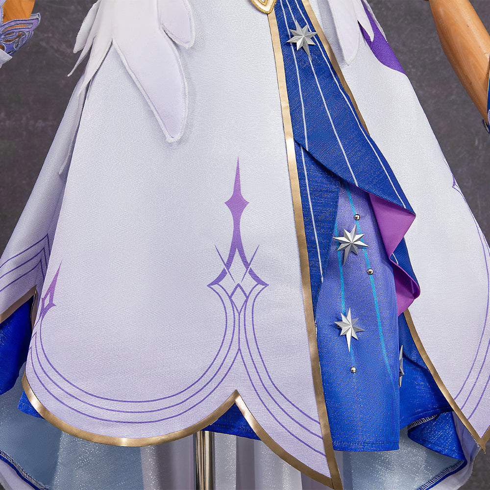 Robin Honkai Star Rail Cosplay Costume Set with Wig, Hairpins, Earrings, and Gloves-Astricos