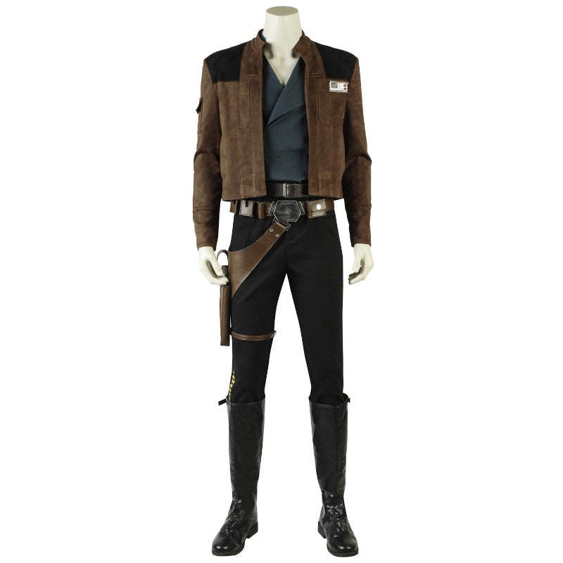 Han Solo Cosplay Costume - Premium Suede Jacket & Leather Belt Set for Star Wars Fans-Astricos