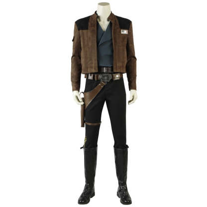 Han Solo Cosplay Costume - Premium Suede Jacket & Leather Belt Set for Star Wars Fans-Astricos