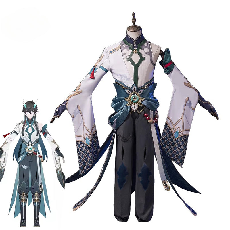 Honkai Star Rail Cold Dragon Young DanHeng Cosplay Costume with Dragon Horn - Astricos-Astricos