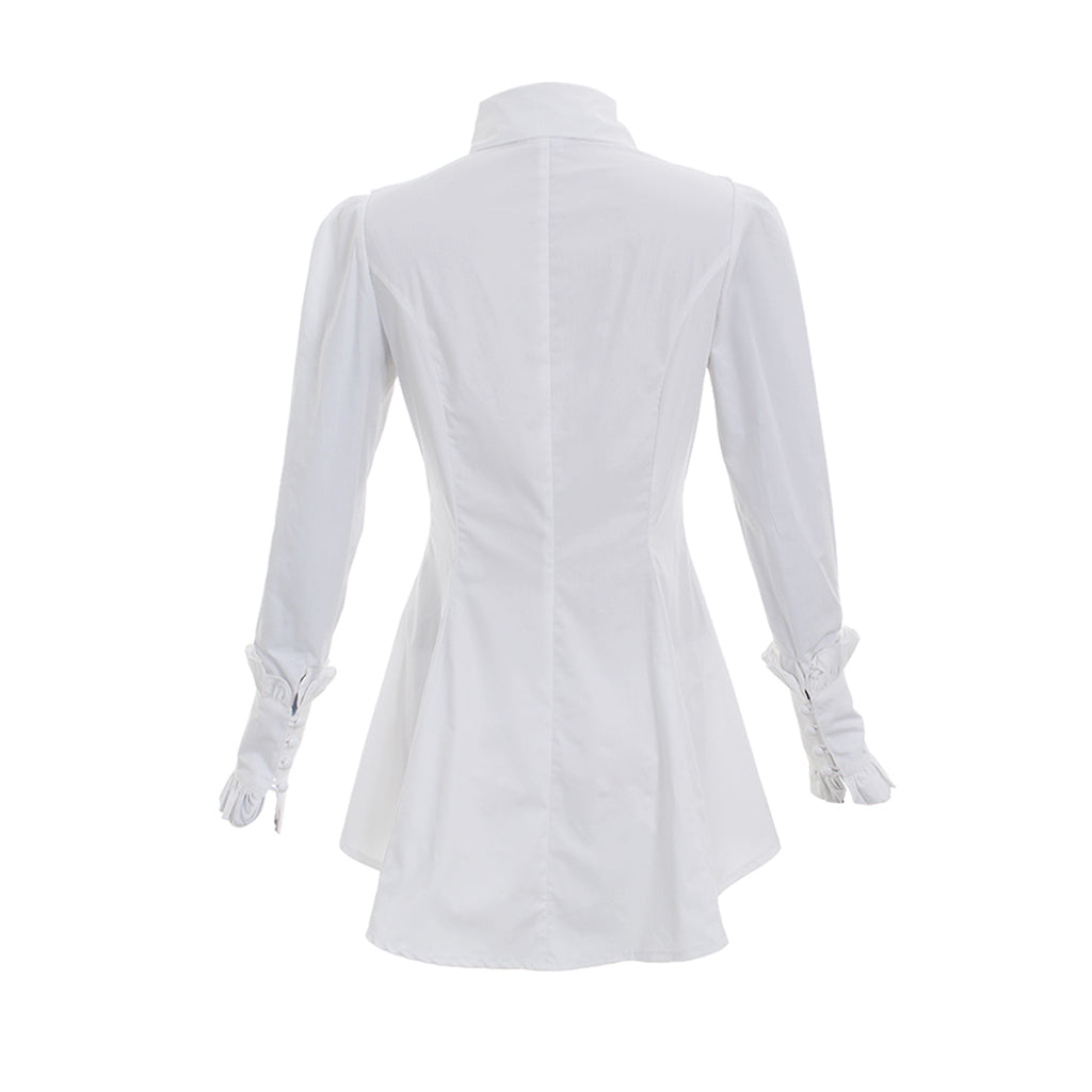 Victorian Gothic Women's Romantic Vintage Ruffle White Blouse - Steampunk Fashion Top-Astricos