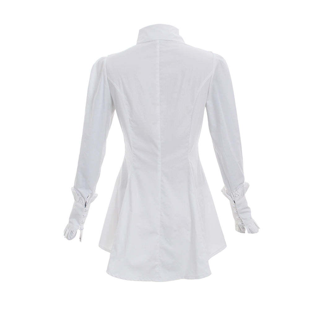 Victorian Gothic Women's Romantic Vintage Ruffle White Blouse - Steampunk Fashion Top-Astricos