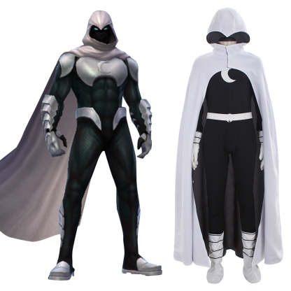Moonlight Knight Black Version Cosplay Costume - Authentic Marvel Design with Boots Covers-Astricos