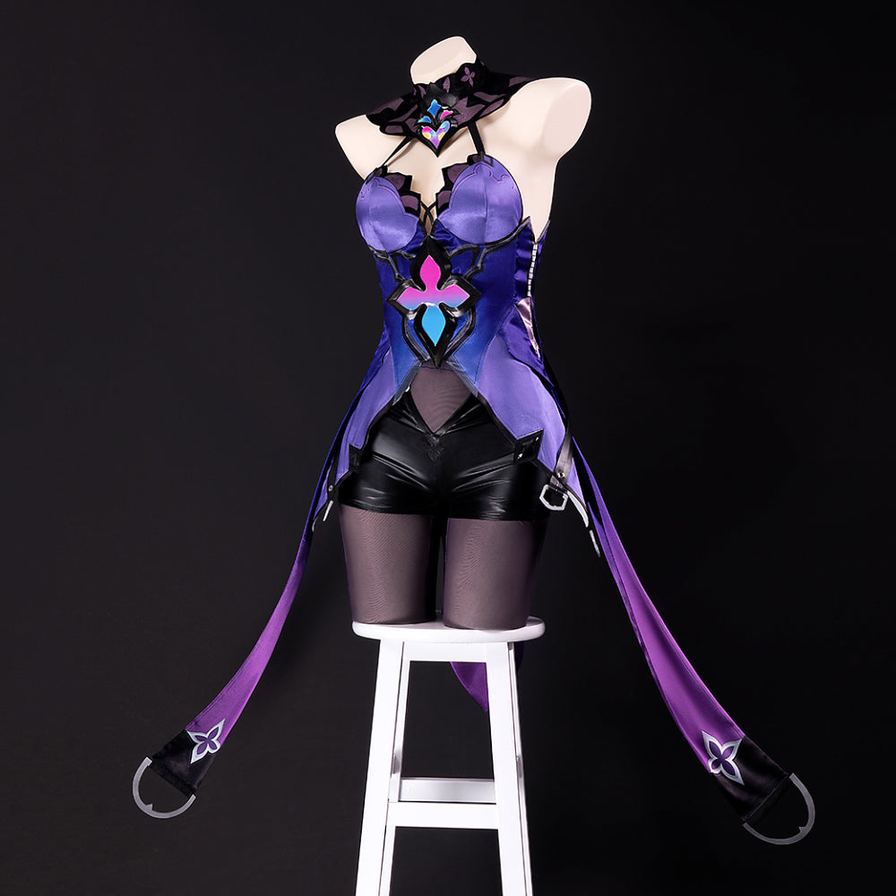Honkai Star Rail Black Swan Cosplay Costume - Purple Dress & Wig Set | Astricos-Astricos