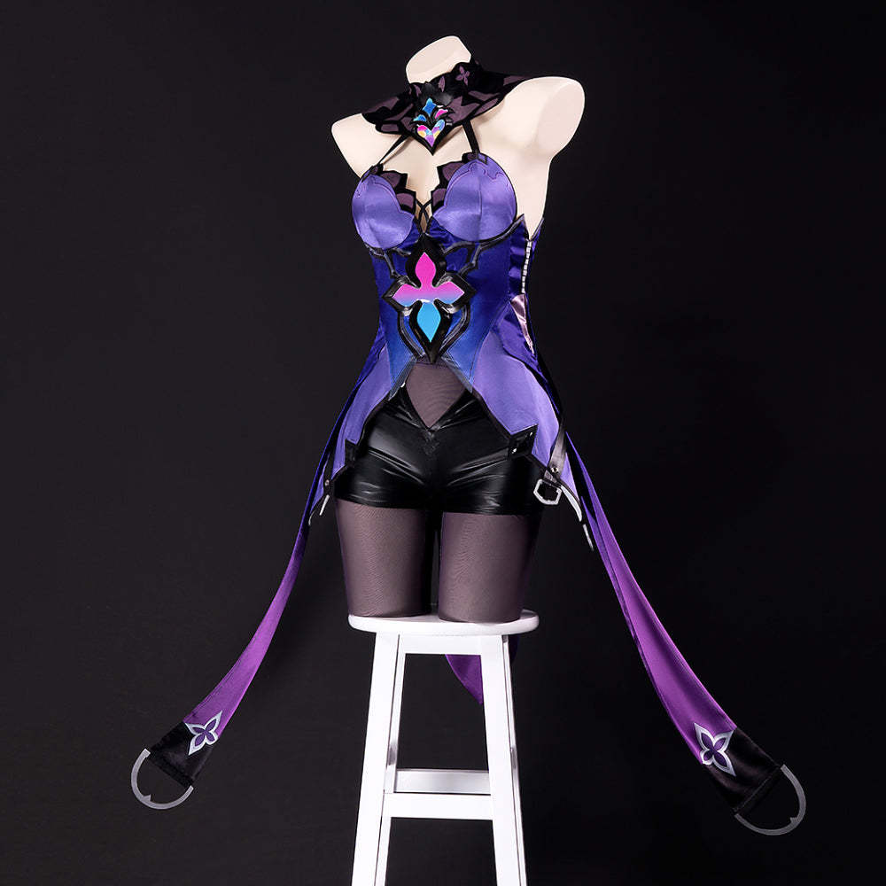 Honkai Star Rail Black Swan Cosplay Costume - Purple Dress & Wig Set | Astricos-Astricos