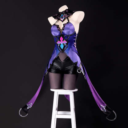 Honkai Star Rail Black Swan Cosplay Costume - Purple Dress & Wig Set | Astricos-Astricos