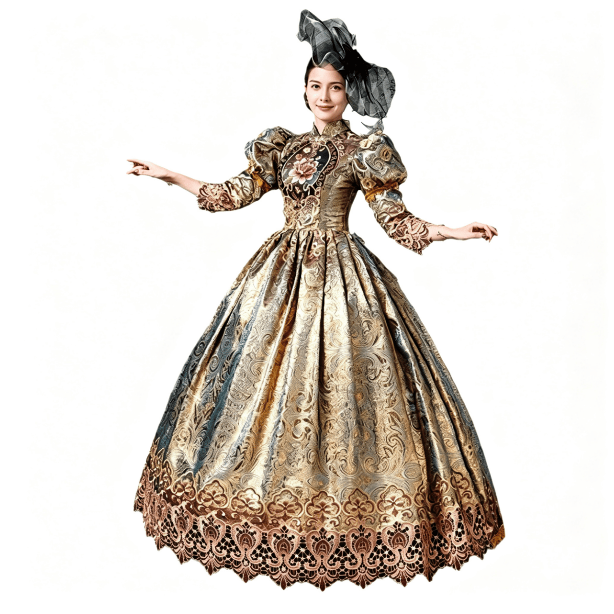 European Court Ball Gown, Custom‑Made for Stage Show & Themed Photoshoot