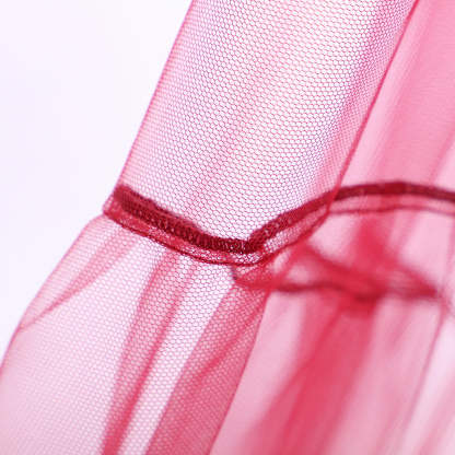 18th Century Medieval Red Mesh Bridal Boudoir Robe - Elegant Cosplay Costume-Astricos