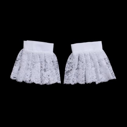 Victorian-Style White Lace Detachable Collar and Cuffs - Elegant Cosplay Accessories-Astricos