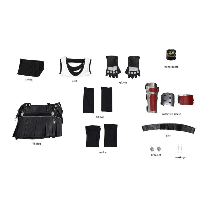 Tifa Lockhart Final Fantasy VII Cosplay Costume Set - Complete Outfit with Wigs, Shoes & Accessories-Astricos