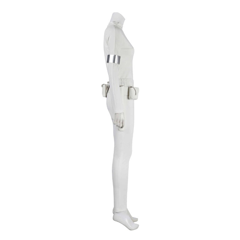 Queen Amidala Padmé White Battle Outfit with Cloak - Star Wars Cosplay Costume for Comic Con & Halloween-Astricos