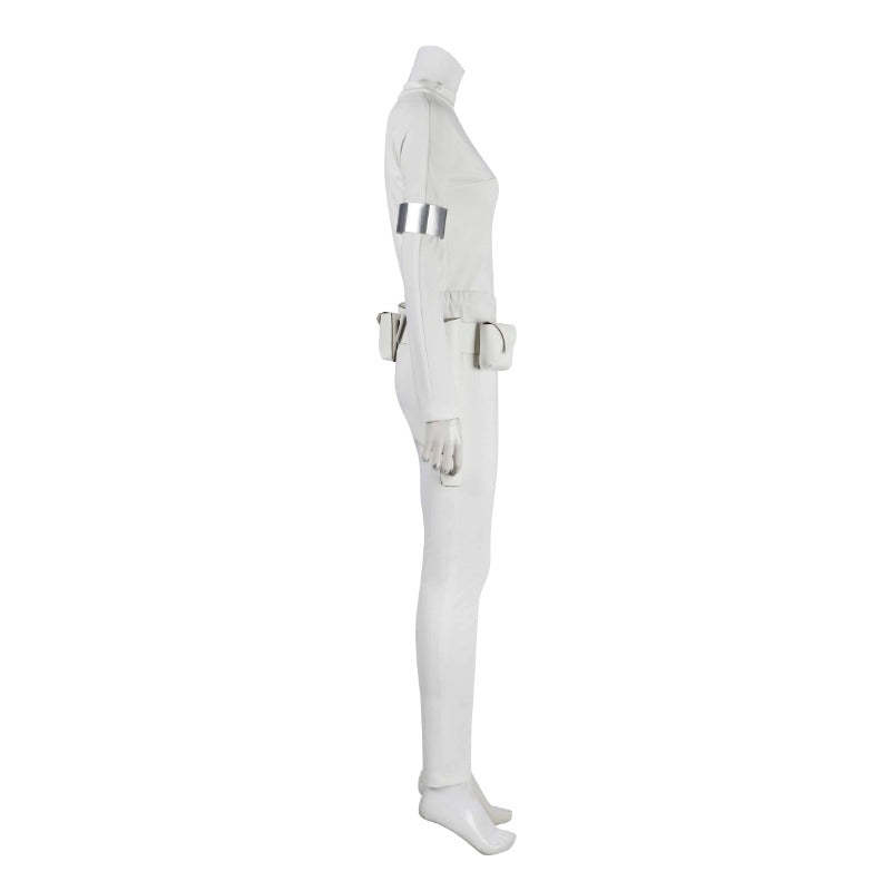 Queen Amidala Padmé White Battle Outfit with Cloak - Star Wars Cosplay Costume for Comic Con & Halloween-Astricos