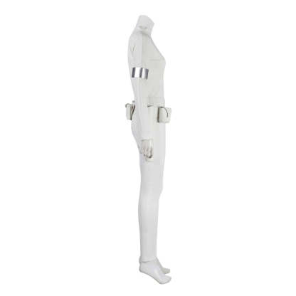 Queen Amidala Padmé White Battle Outfit with Cloak - Star Wars Cosplay Costume for Comic Con & Halloween-Astricos