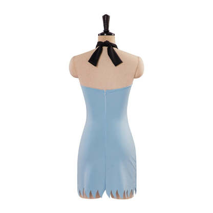 Sexy Betty Rubble Costume - Flintstones Cosplay Blue Mini Dress for Women-Astricos