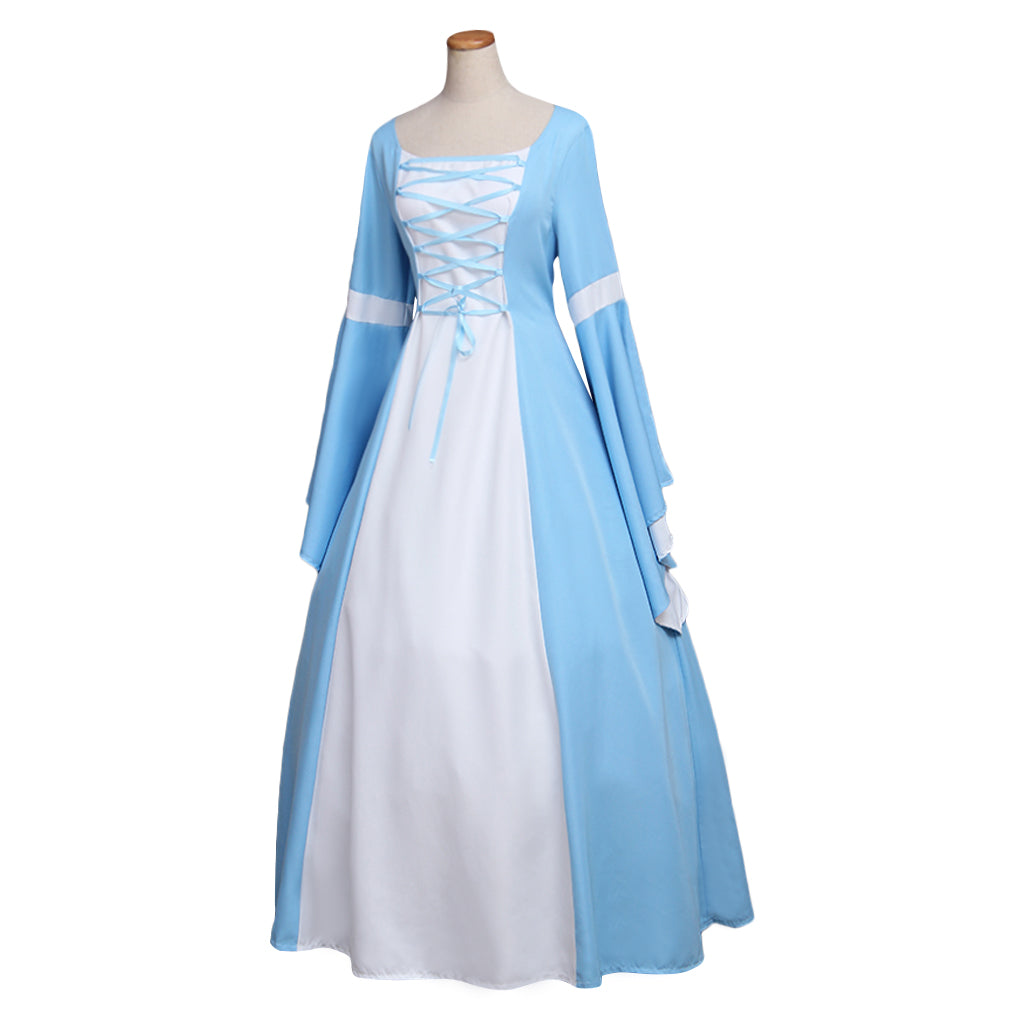 Custom Medieval Gothic Blue Vintage Dress for Women | Renaissance Victorian Elizabeth Costume-Astricos