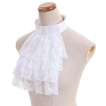 Victorian-Style White Lace Detachable Collar and Cuffs - Elegant Cosplay Accessories-Astricos