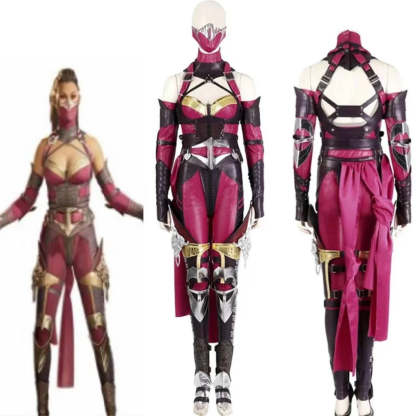 Sexy Mileena Cosplay Costume - Mortal Kombat Halloween Battle Outfit Full Set-Astricos