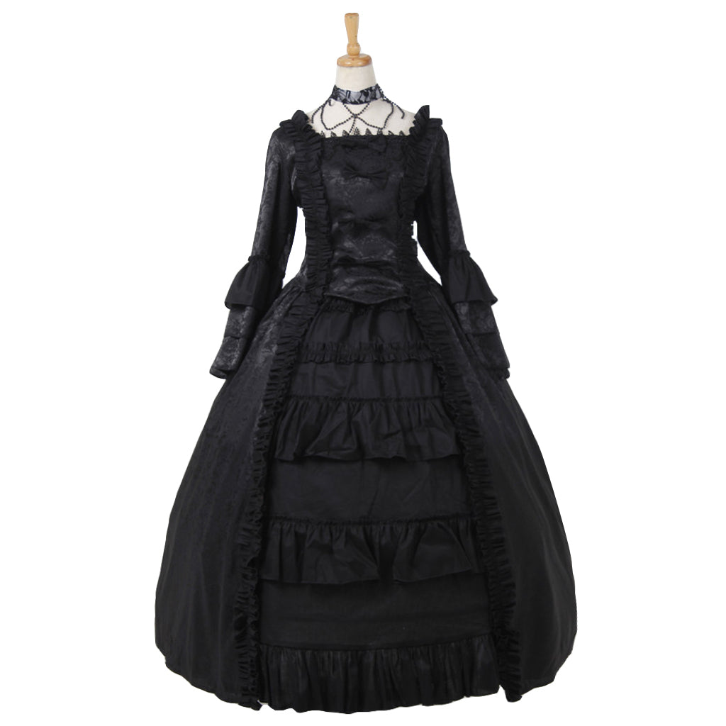Gothic Victorian Strawberry Lolita Dress - Elegant Black Cosplay Costume for Anime Fans-Astricos