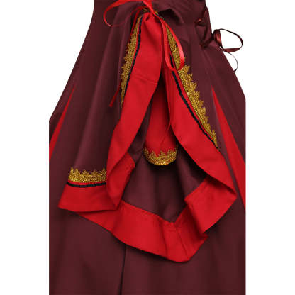 Victorian Medieval South Manor Cosplay Dress for Women - Dark Red Elegant Costume-Astricos