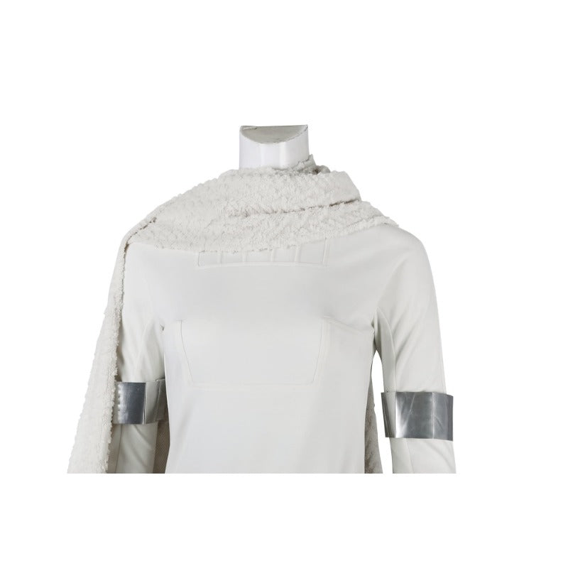 Queen Amidala Padmé White Battle Outfit with Cloak - Star Wars Cosplay Costume for Comic Con & Halloween-Astricos