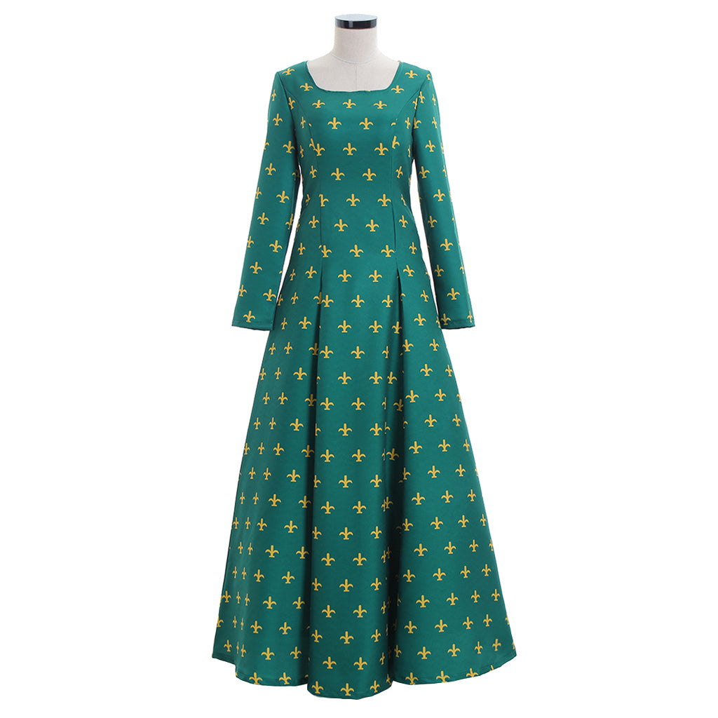 Elegant Green Medieval Renaissance Victorian Gothic Lolita Dress for Weddings & Balls-Astricos