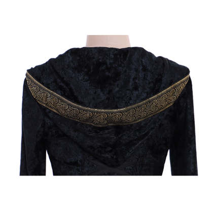 Custom Made Medieval Renaissance Black Velvet Dress Ball Gown for Cosplay-Astricos
