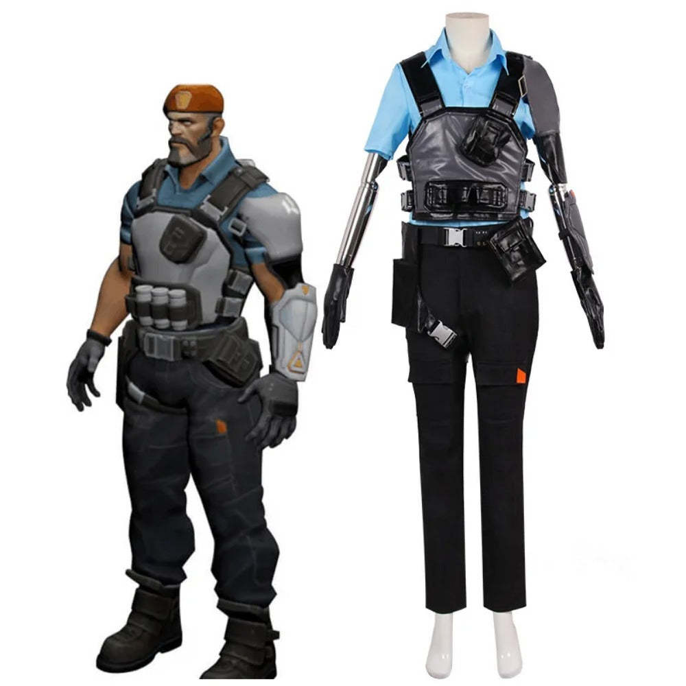 Valorant Brimstone Cosplay Costume Set - Top, Vest, Pants, Hat for Men | Halloween & Carnival Party-Astricos
