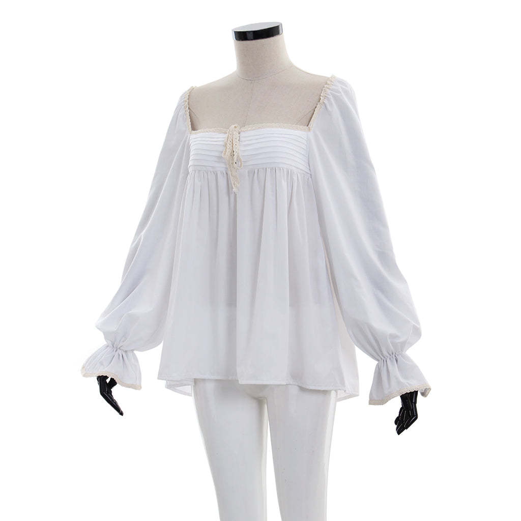 Victorian-Style Vintage White Ruffle Shirt - Elegant Cosplay Costume-Astricos