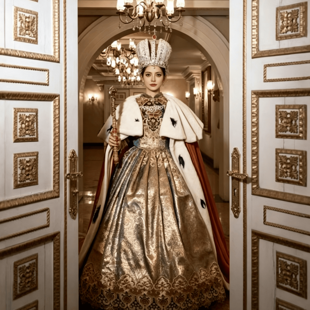 European Court Ball Gown, Custom‑Made for Stage Show & Themed Photoshoot