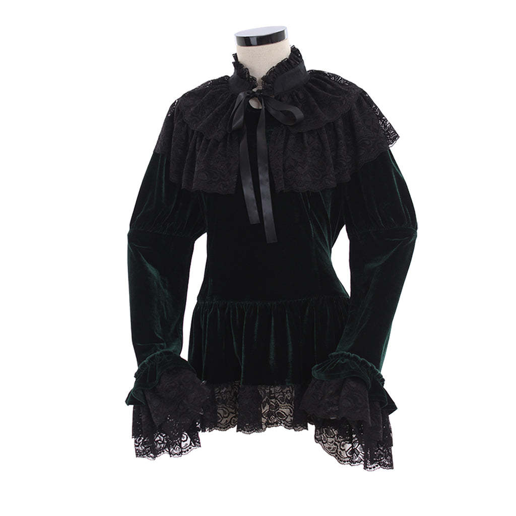 Elegant Lolita Strapless Chiffon Blouse with Trumpet Sleeves for Women & Girls-Astricos