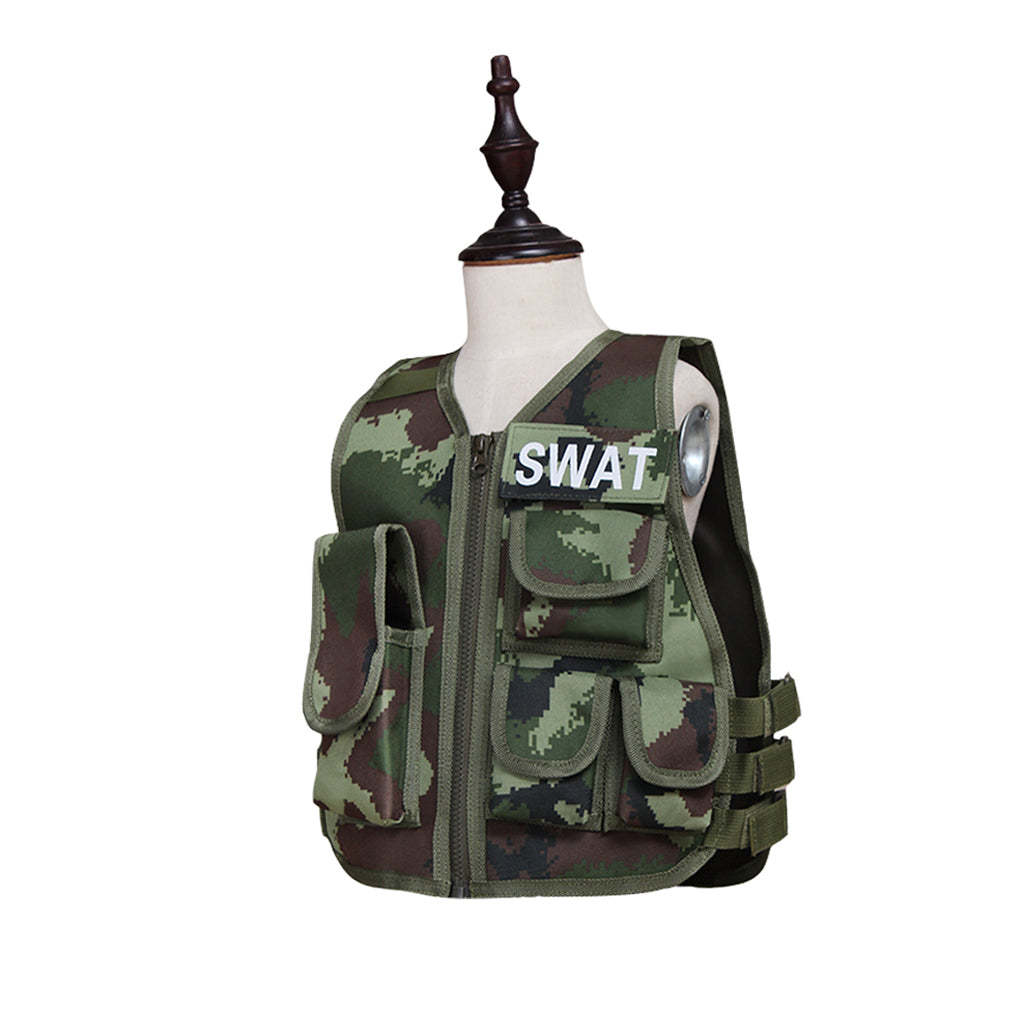 Kids Military Airsoft Vest - Camouflage Tactical Cosplay Costume for Outdoor Adventures-Astricos