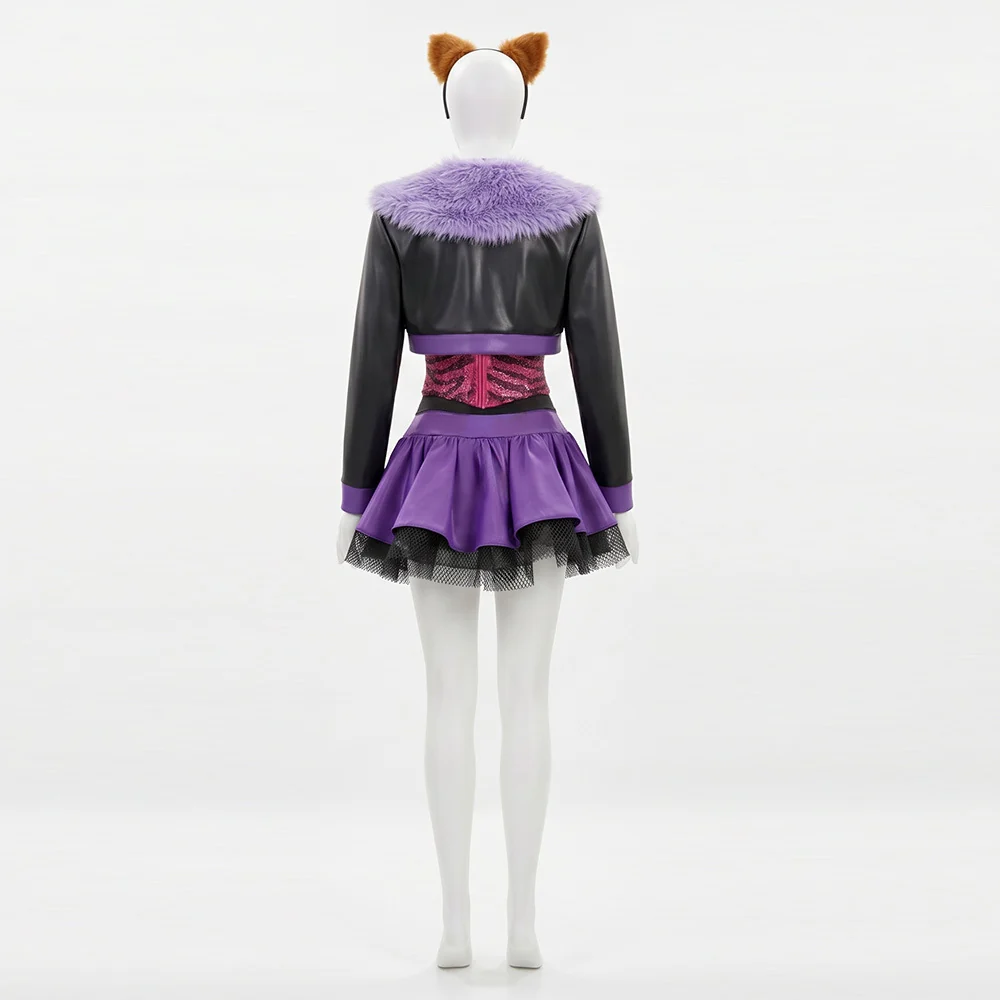 Monster High Clawdeen Wolf Cosplay Costume, Custom Y2K Punk Outfit for Halloween & Comic Con