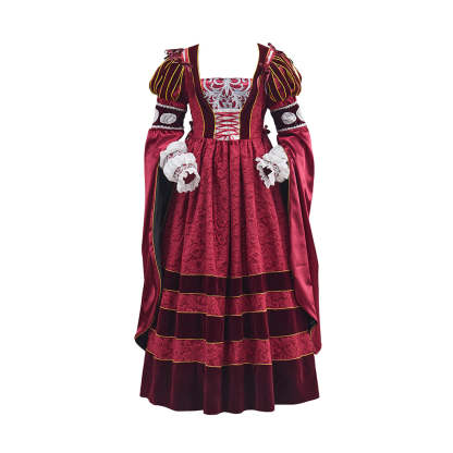 Tudor Dynasty Rose Pink Dress Cosplay Costume - Authentic Historical Outfit-Astricos