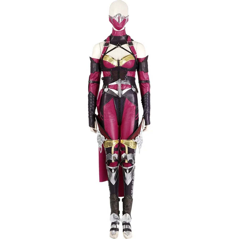 Sexy Mileena Cosplay Costume - Mortal Kombat Halloween Battle Outfit Full Set-Astricos
