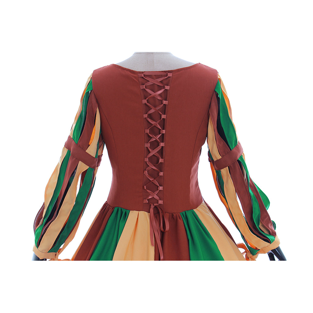 Rainbow Vintage Medieval Victorian Evening Dress for Women – Elegant Cosplay Costume-Astricos