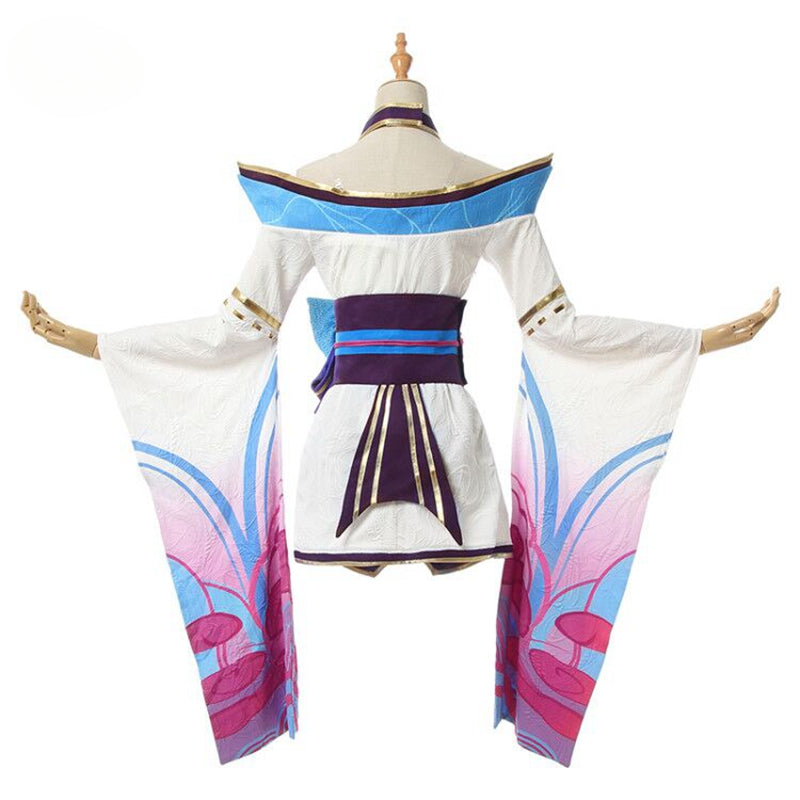 Spirit Blossom Ahri Cosplay Costume Full Set with Wig - LOL Inspired Kimono Outfit-Astricos