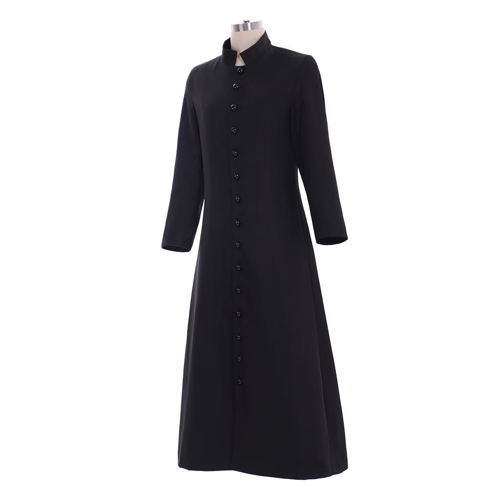 Men's Black Clergy Robes - Authentic Cassock Church Priest Costume for Liturgical & Cosplay-Astricos