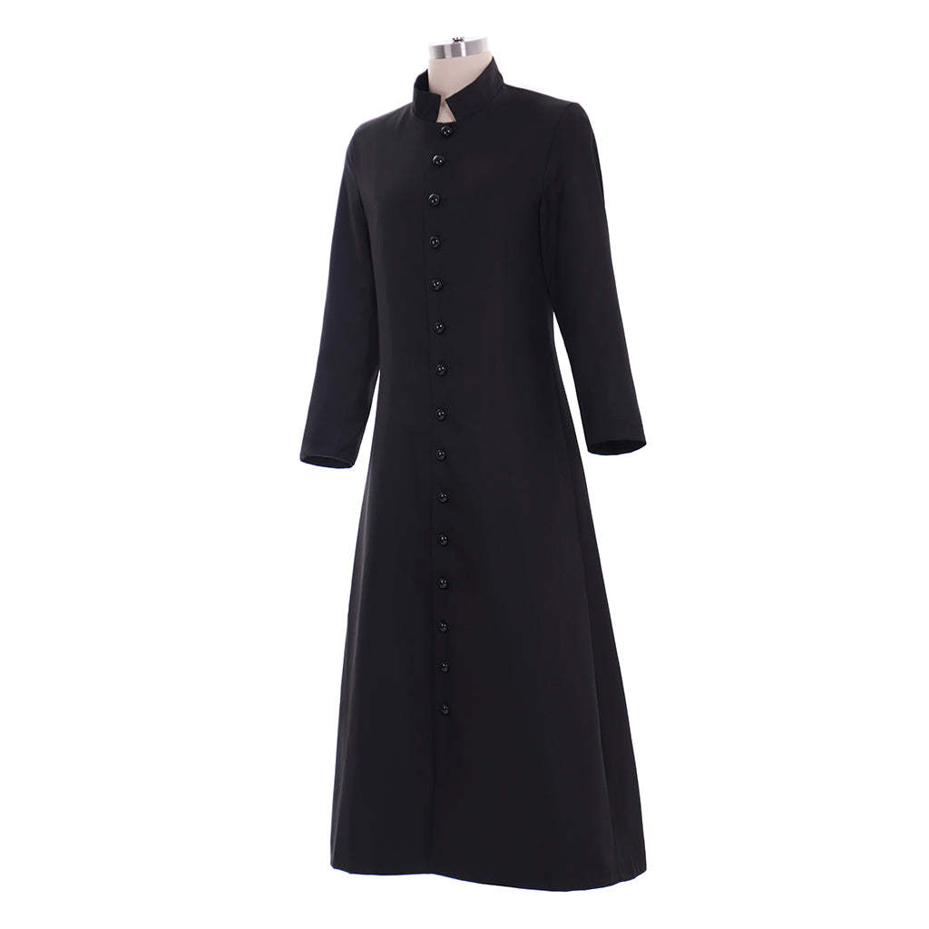 Men's Black Clergy Robes - Authentic Cassock Church Priest Costume for Liturgical & Cosplay-Astricos