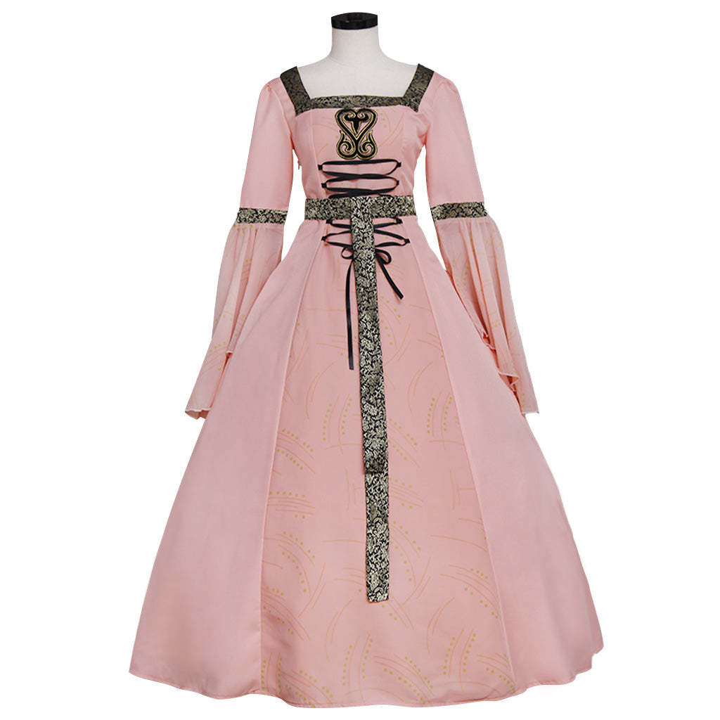 Pink Medieval Renaissance Tudor Wedding Ball Gown Dress - Royal Cosplay Costume-Astricos