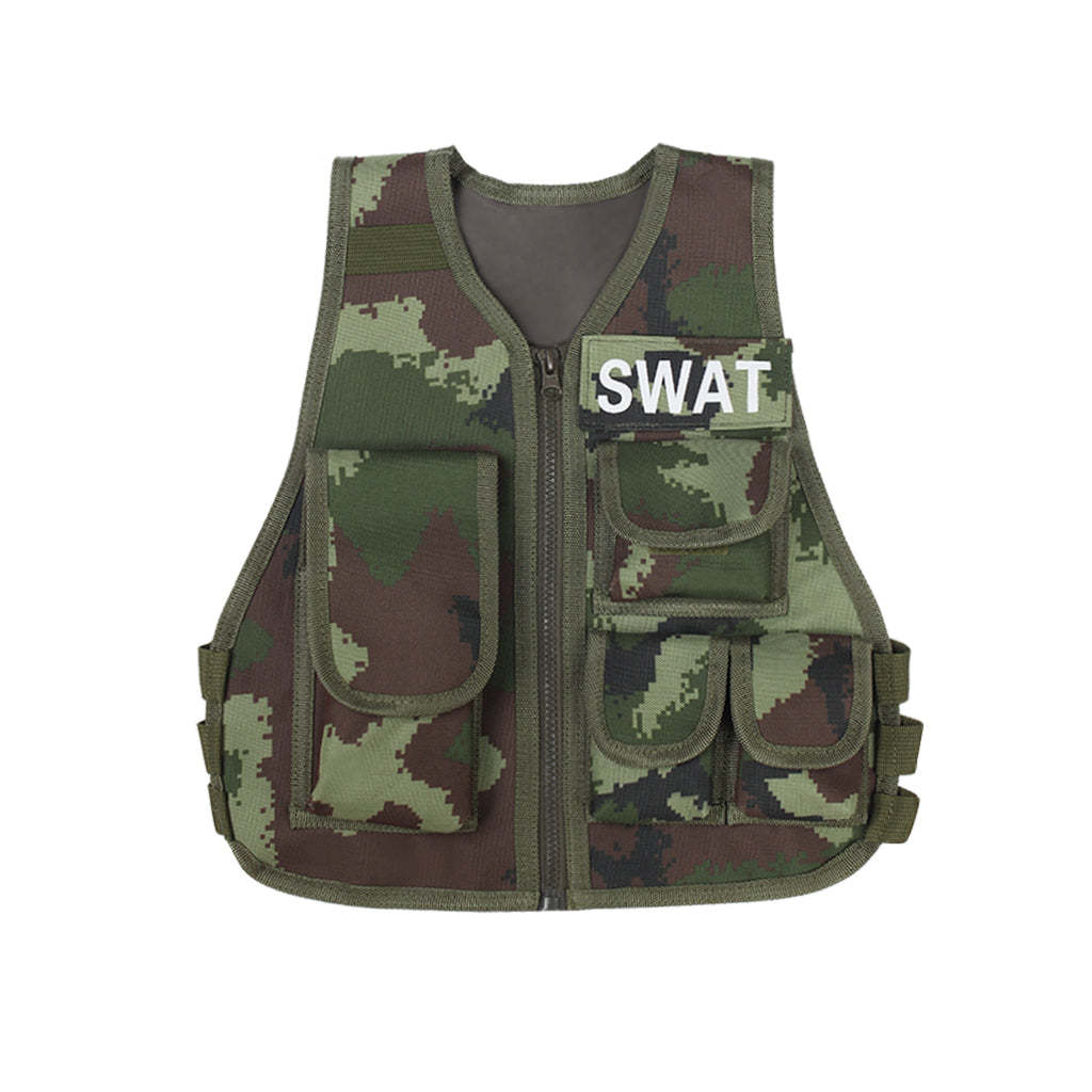 Kids Military Airsoft Vest - Camouflage Tactical Cosplay Costume for Outdoor Adventures-Astricos