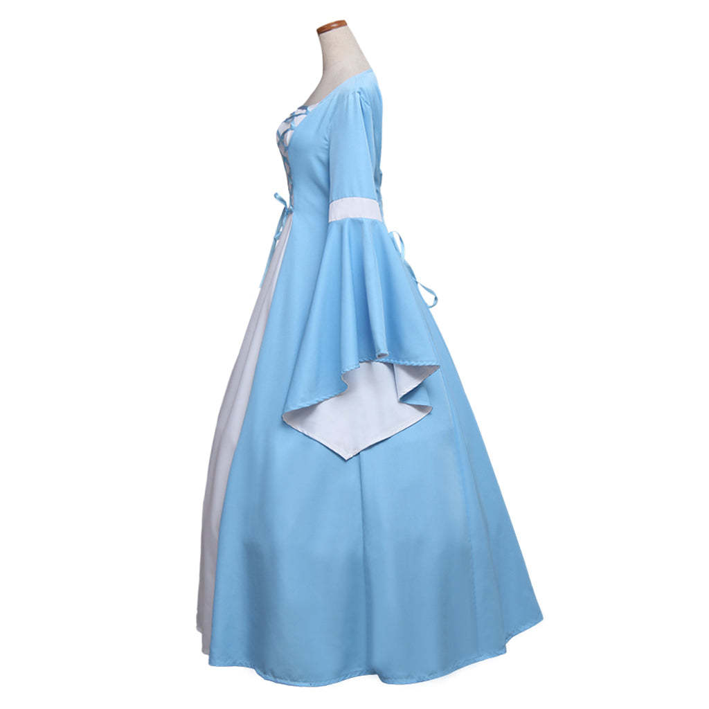 Custom Medieval Gothic Blue Vintage Dress for Women | Renaissance Victorian Elizabeth Costume-Astricos