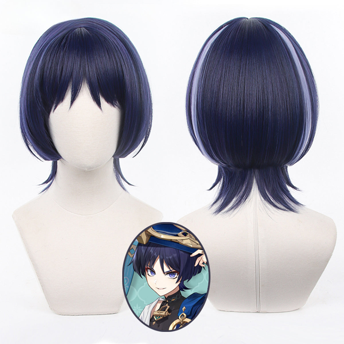Genshin Impact Wanderer Kunikuzushi Rose Net Synthetic Fiber Cosplay Wig - Adjustable-Astricos