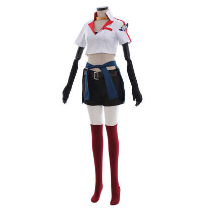LOL Sivir Pizza Delivery Cosplay Costume for Women - Full Set with Crop Top, Shorts & Hat-Astricos