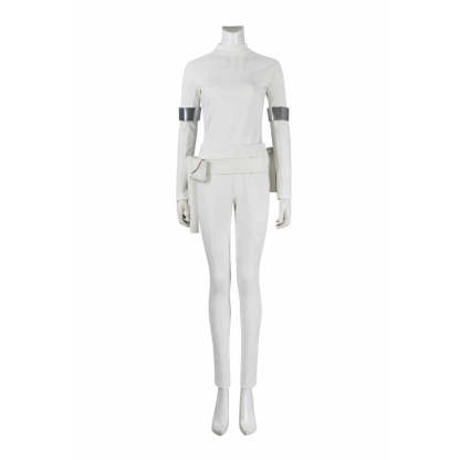 Queen Amidala Padmé White Battle Outfit with Cloak - Star Wars Cosplay Costume for Comic Con & Halloween-Astricos