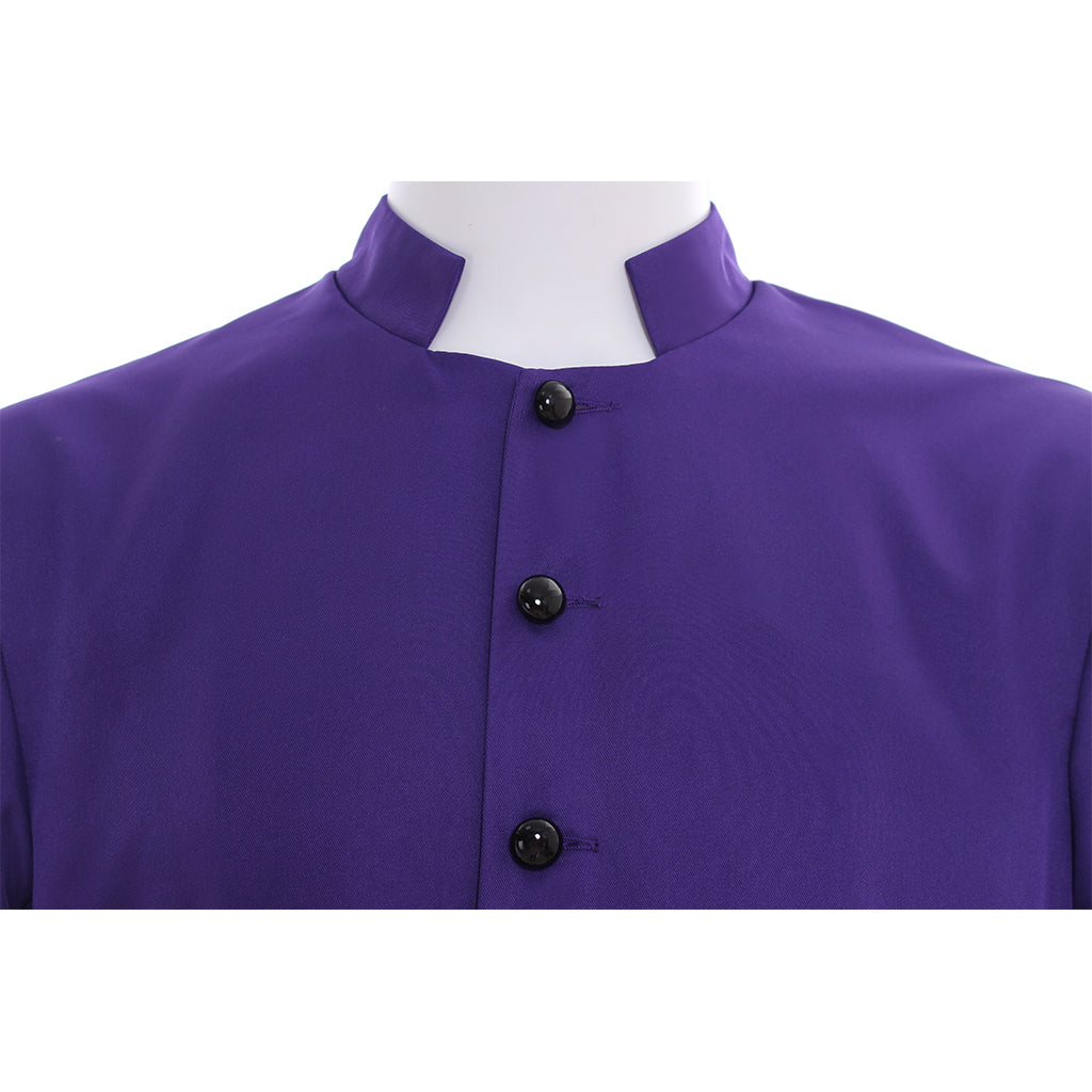 Men's Purple Clergy Robes Cassock - Standing Collar Church Priest Costume for Liturgical Events-Astricos