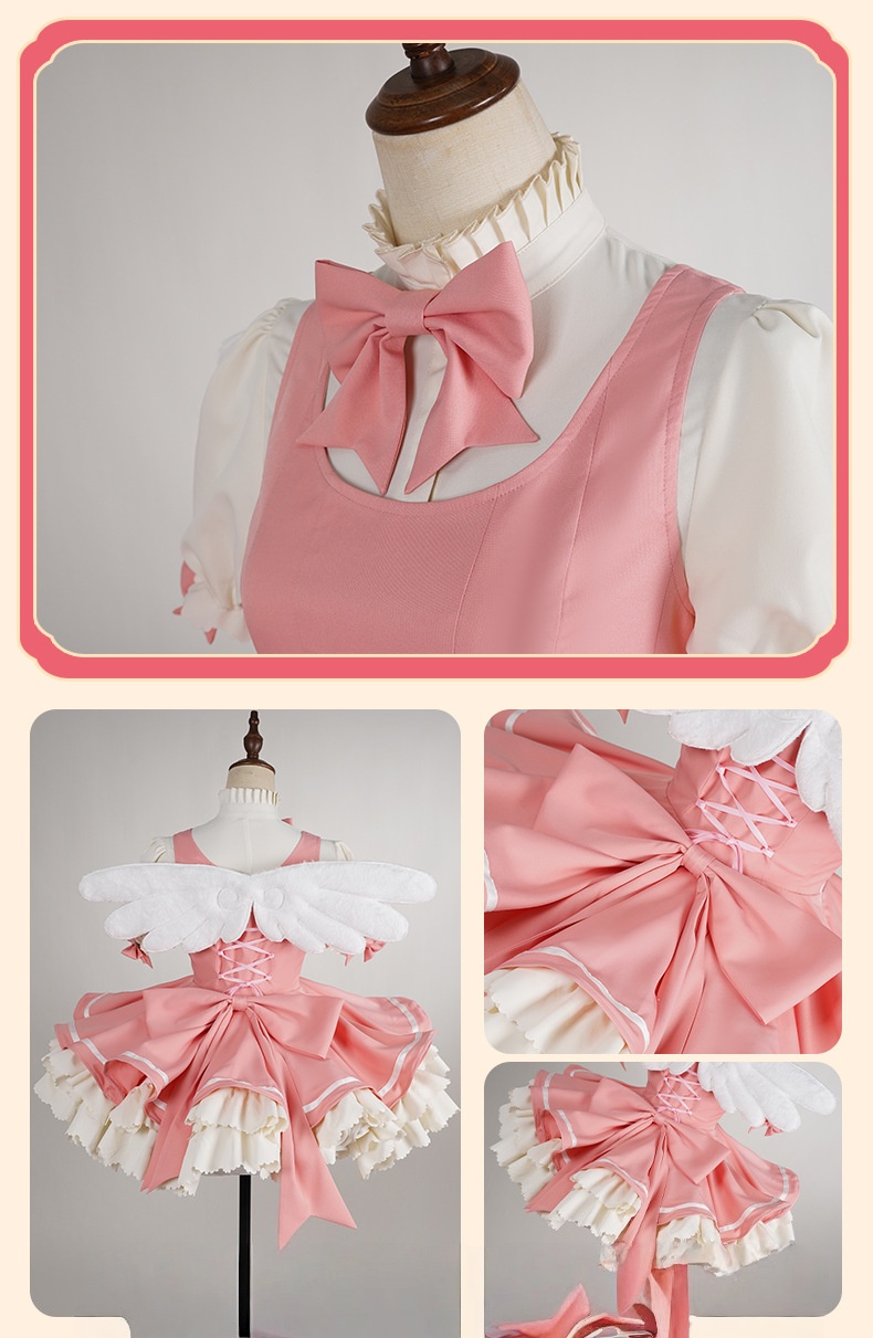 Sakura Red White Battle Costume Cosplay Outfit - Anime Character Dress for Women-Astricos