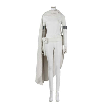 Queen Amidala Padmé White Battle Outfit with Cloak - Star Wars Cosplay Costume for Comic Con & Halloween-Astricos
